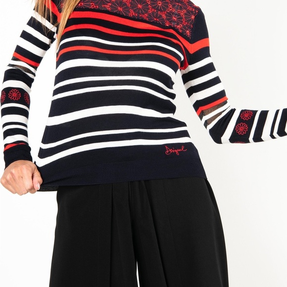 Desigual Striped Black and Red knit long sleeve - Picture 10 of 14
